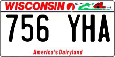 WI license plate 756YHA