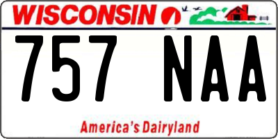 WI license plate 757NAA