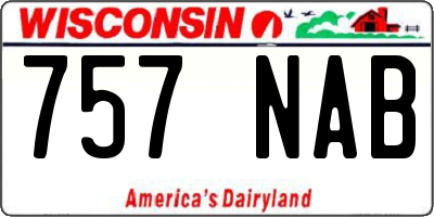 WI license plate 757NAB