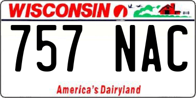 WI license plate 757NAC