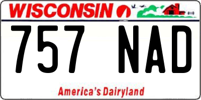 WI license plate 757NAD