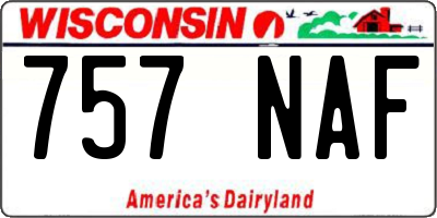 WI license plate 757NAF