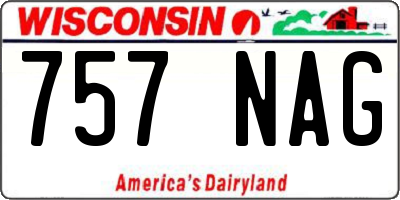 WI license plate 757NAG