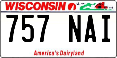 WI license plate 757NAI