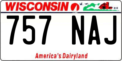 WI license plate 757NAJ