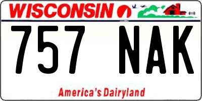 WI license plate 757NAK