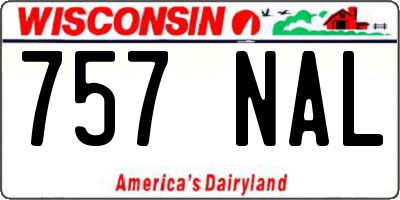 WI license plate 757NAL