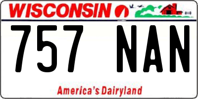 WI license plate 757NAN