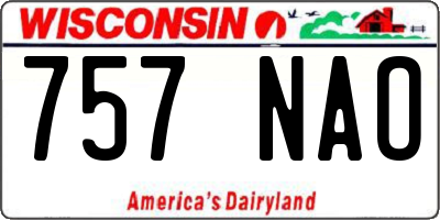 WI license plate 757NAO
