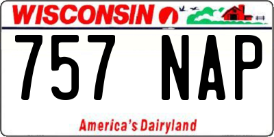 WI license plate 757NAP