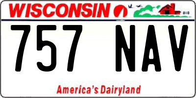 WI license plate 757NAV