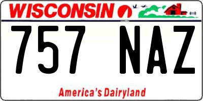 WI license plate 757NAZ