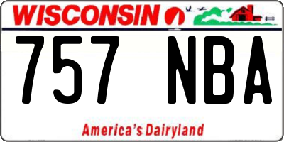 WI license plate 757NBA