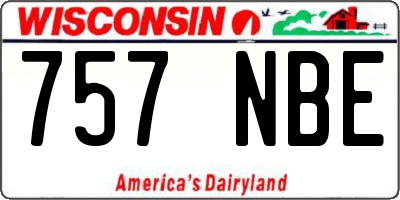 WI license plate 757NBE
