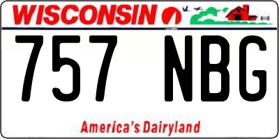 WI license plate 757NBG