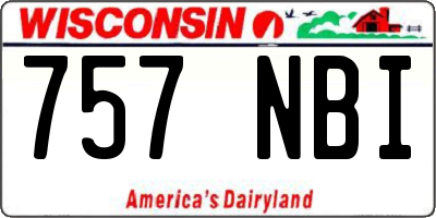 WI license plate 757NBI