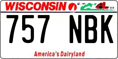 WI license plate 757NBK