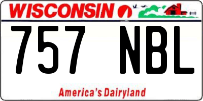 WI license plate 757NBL