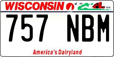 WI license plate 757NBM