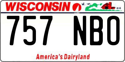 WI license plate 757NBO