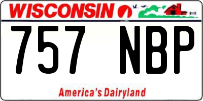 WI license plate 757NBP