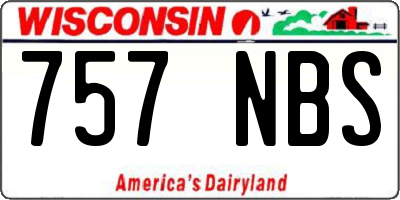WI license plate 757NBS