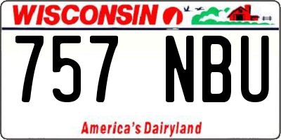 WI license plate 757NBU