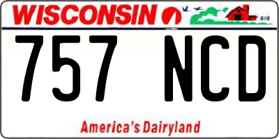 WI license plate 757NCD