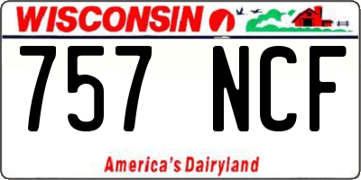WI license plate 757NCF