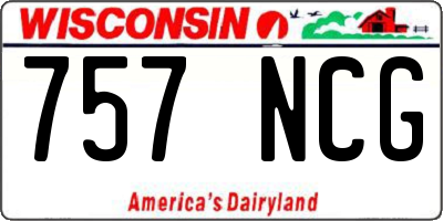 WI license plate 757NCG
