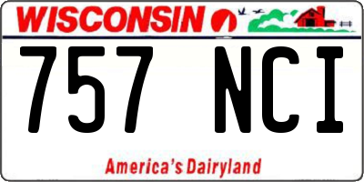 WI license plate 757NCI