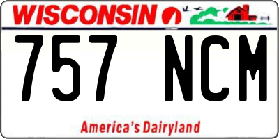WI license plate 757NCM