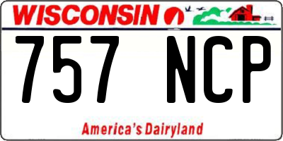 WI license plate 757NCP