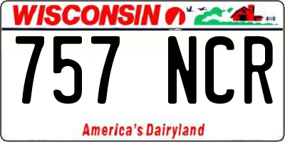 WI license plate 757NCR