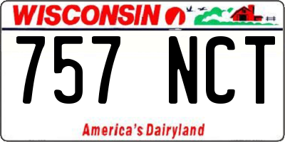 WI license plate 757NCT