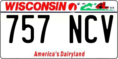 WI license plate 757NCV