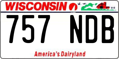 WI license plate 757NDB