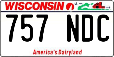 WI license plate 757NDC