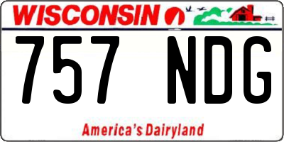 WI license plate 757NDG