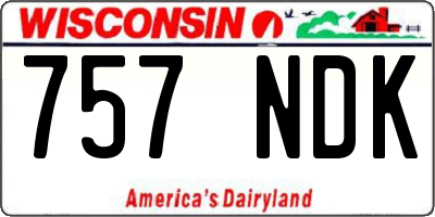 WI license plate 757NDK