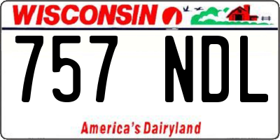 WI license plate 757NDL