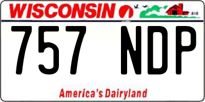 WI license plate 757NDP