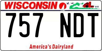 WI license plate 757NDT