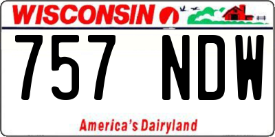 WI license plate 757NDW