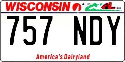 WI license plate 757NDY