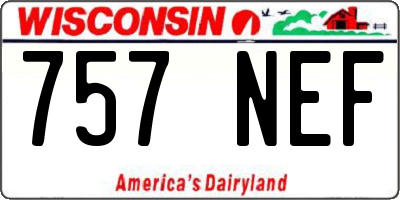 WI license plate 757NEF