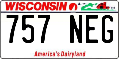 WI license plate 757NEG