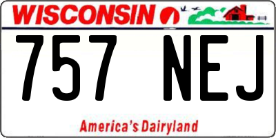 WI license plate 757NEJ