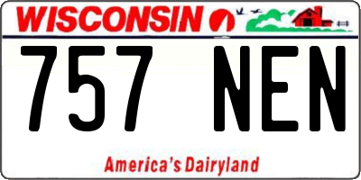 WI license plate 757NEN