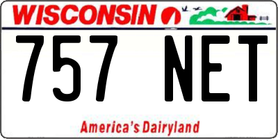 WI license plate 757NET